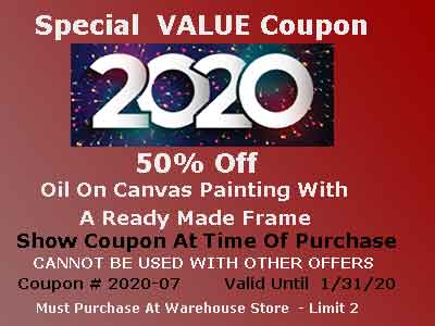 Save 50% - Oil Paintings On Artist Canvas With Ready Made Frame
Special Value Coupon #2020-07