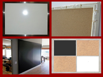 Cork board - chalkboard - white dry erase marker boards - combination boards