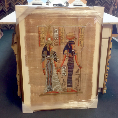 Custom Framing of Art on Papyrus