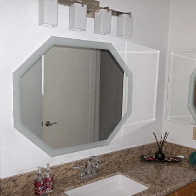 Frameless Frosted Edges Octagon Mirror