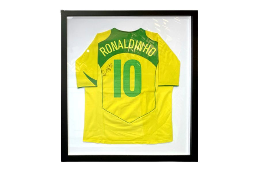 Custom sports shadow box — Style 14, metallic accent frame option