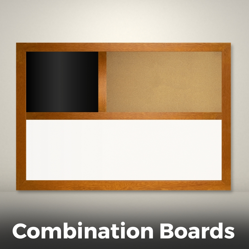 Custom combination boards - mix and match cork - chalk - fabric wrap and dry erase elements in the frame of your choice.