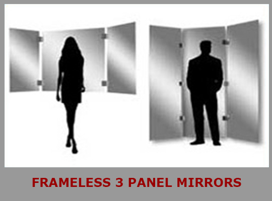 Frameless 3 Panel Mirrors 